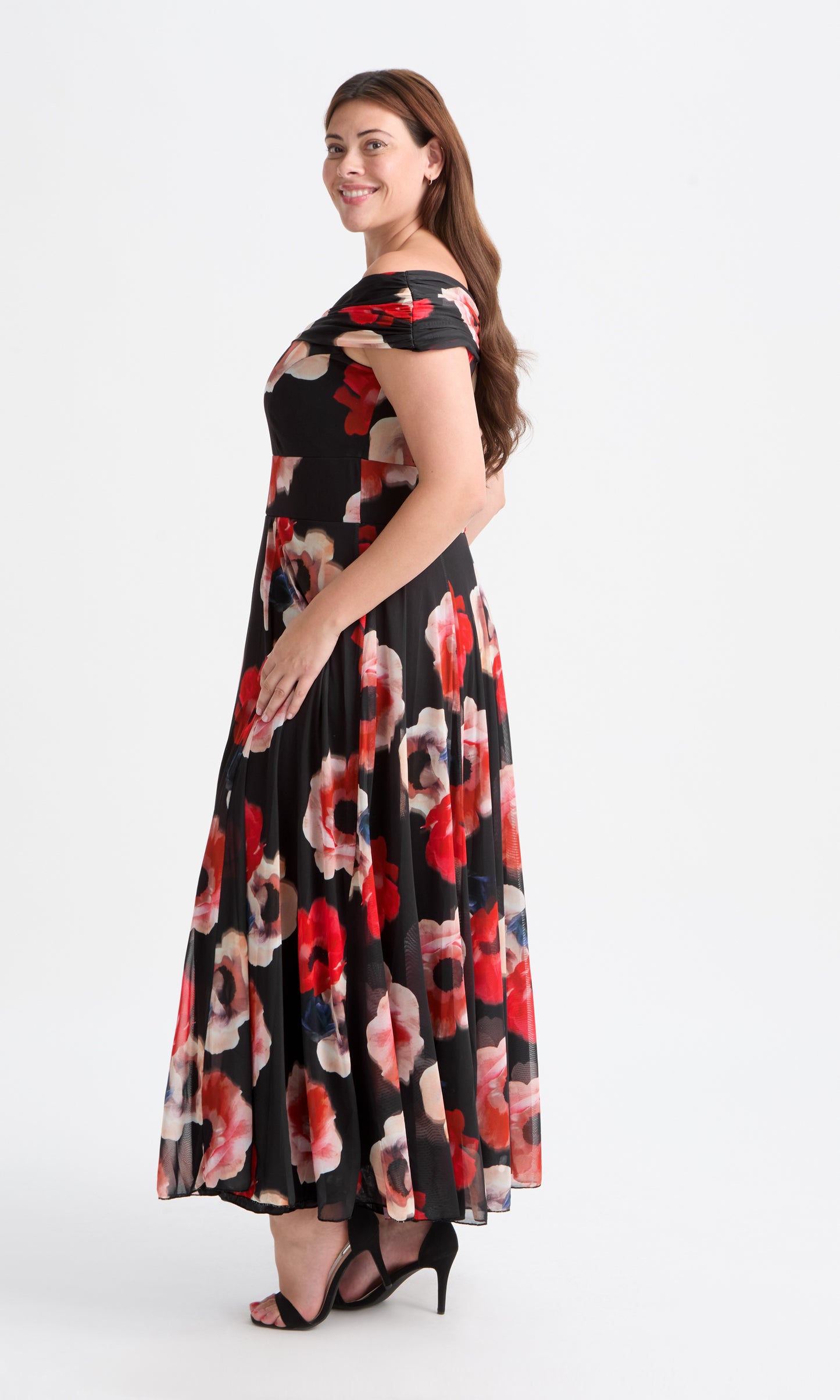 Bardot Black Red Maxi Dress