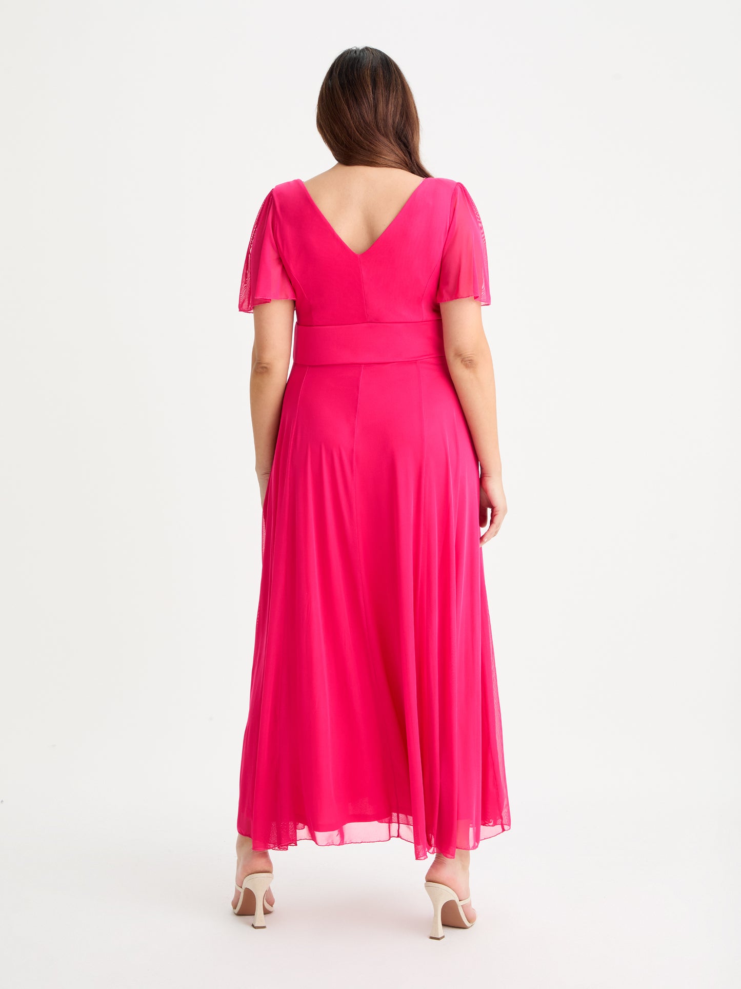 Isabelle Cerise Float Sleeve Maxi Dress