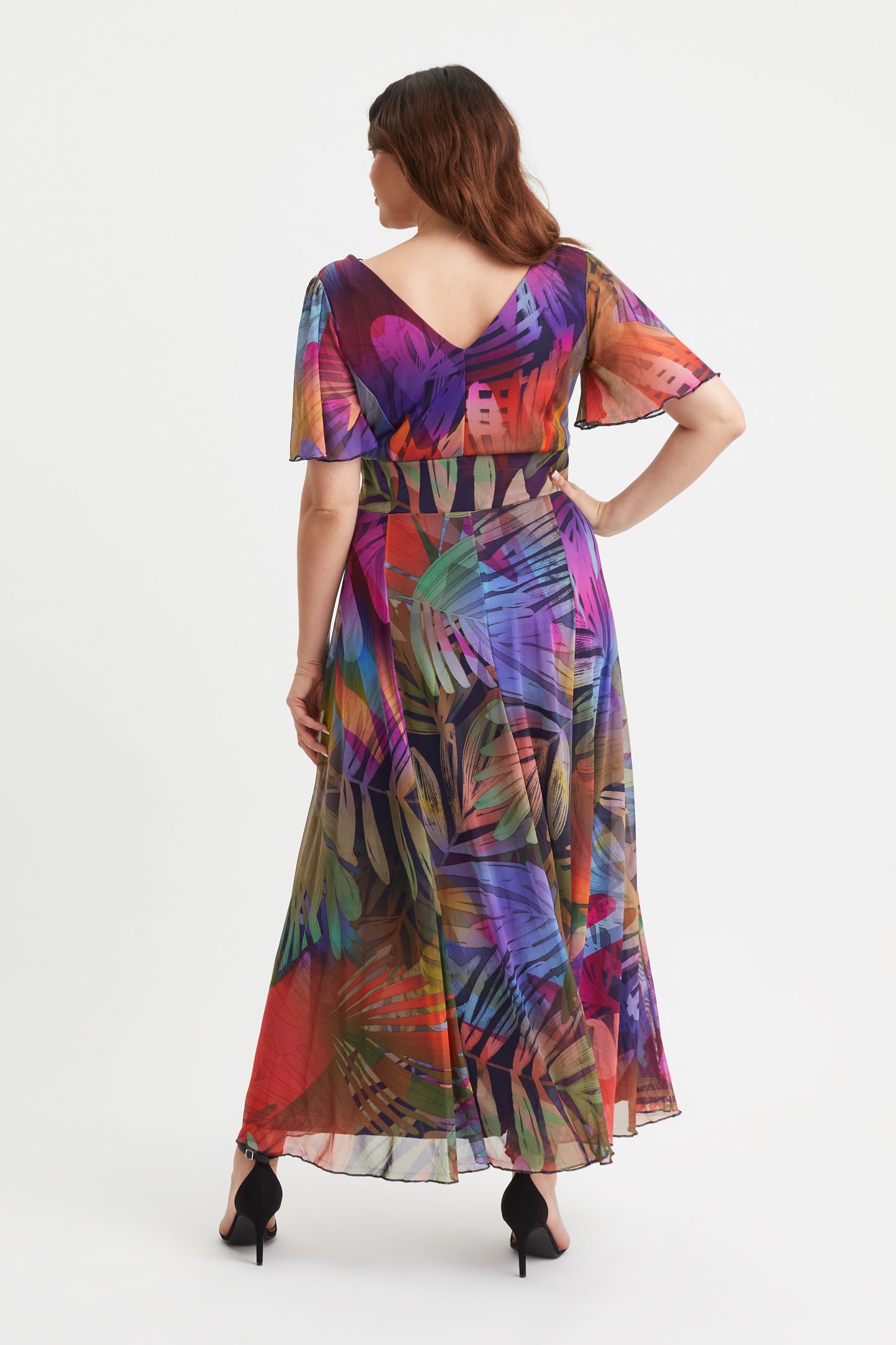 Isabelle Multi Tropical Float Sleeve Maxi Dress