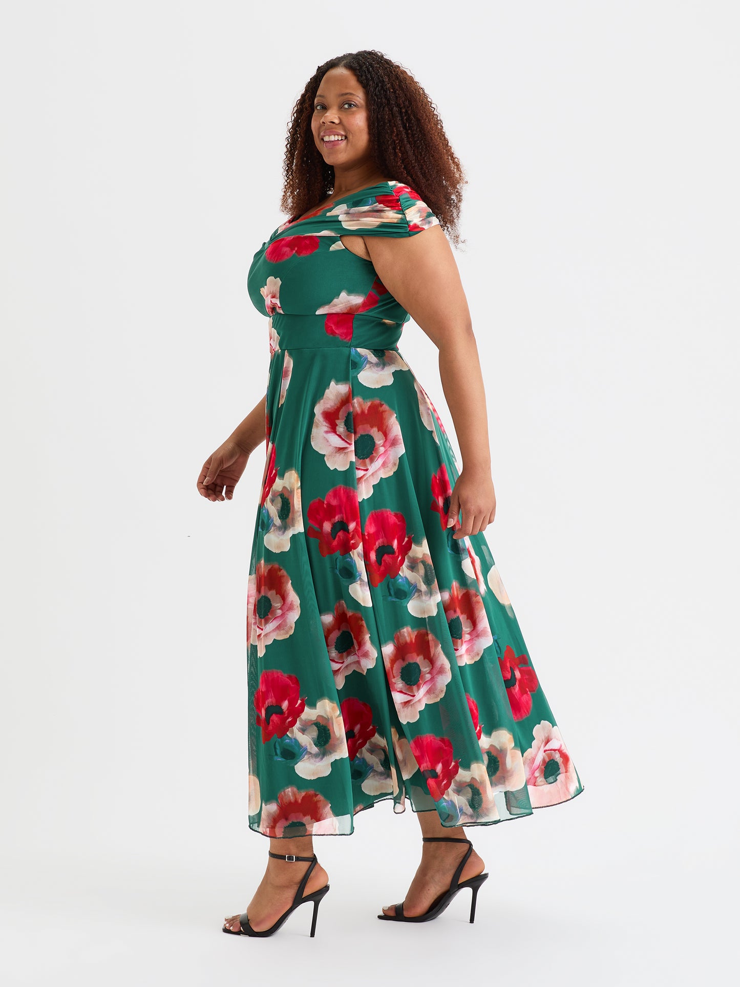 Bardot Teal Red Maxi Dress