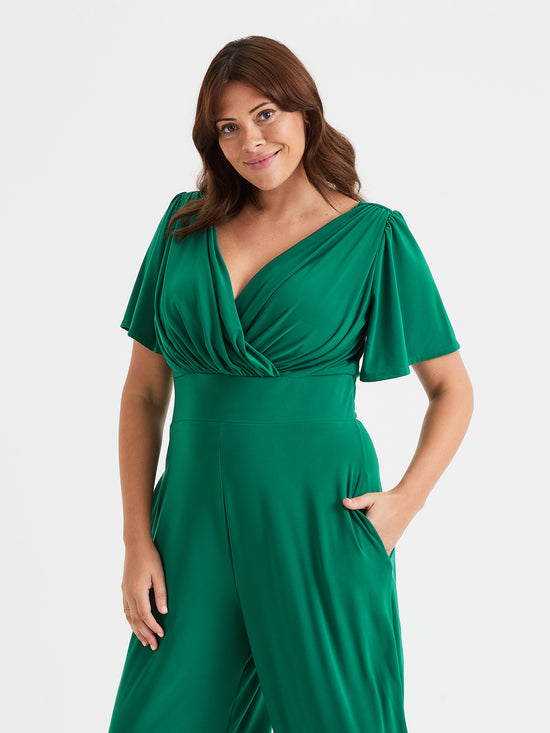 Green Wrap Lounge Jumpsuit