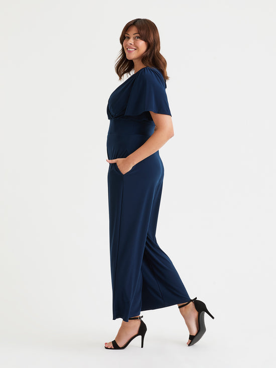 Navy Wrap Lounge Jumpsuit