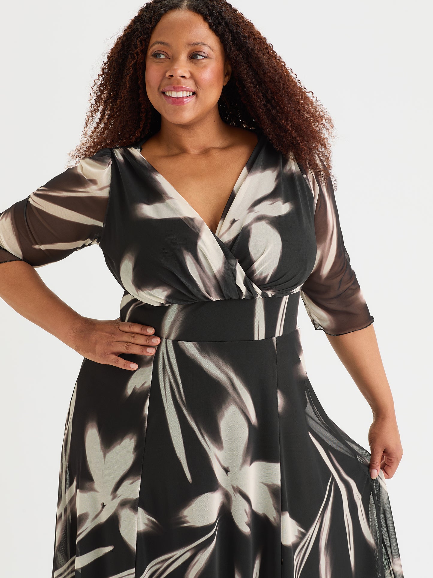 Plus size cream dress best sale