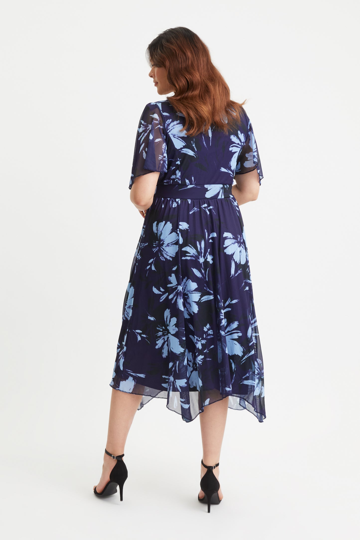 Julie Navy Blue Hanky Hem Dress