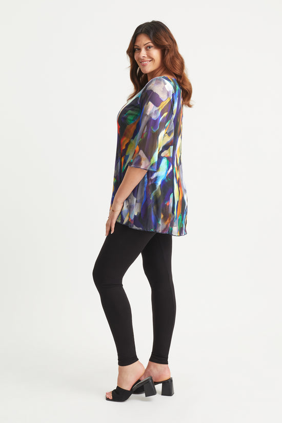 Multi Brush V Neck Tunic