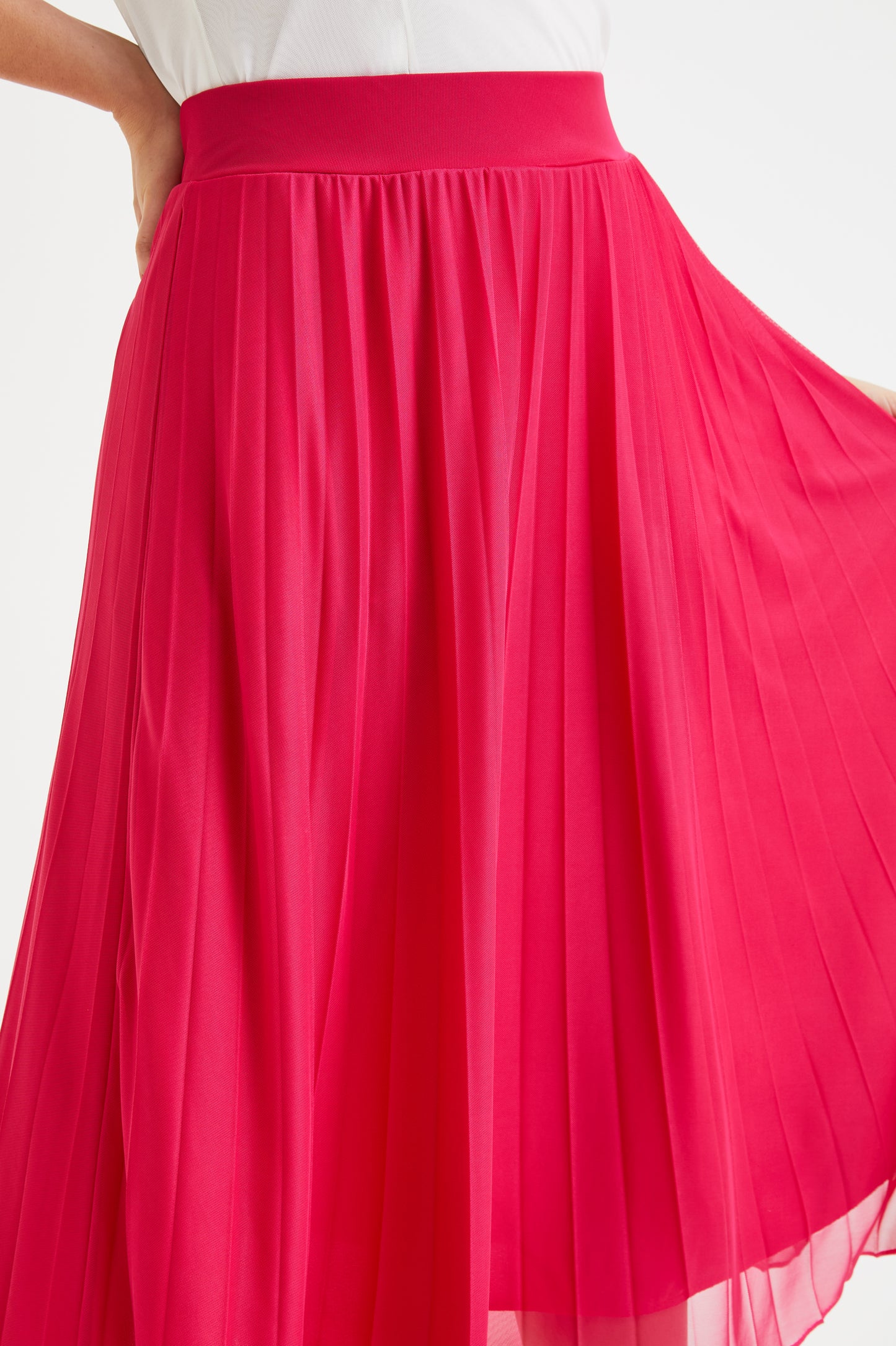 Cerise Pleated Skirt