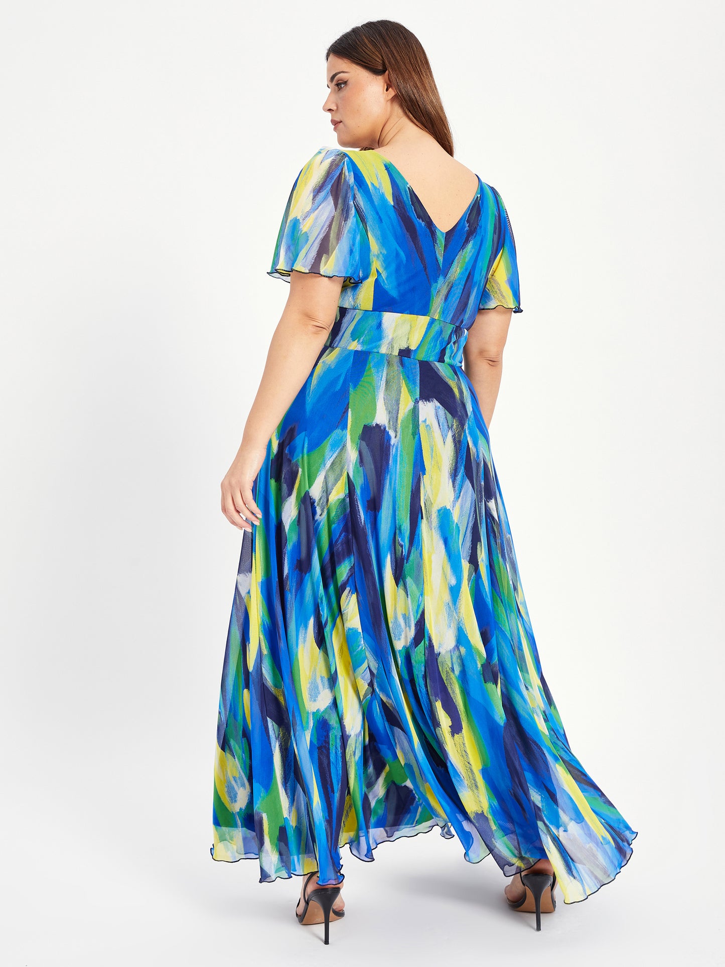 Isabelle Blue Yellow Float Sleeve Maxi Dress – Scarlett & Jo