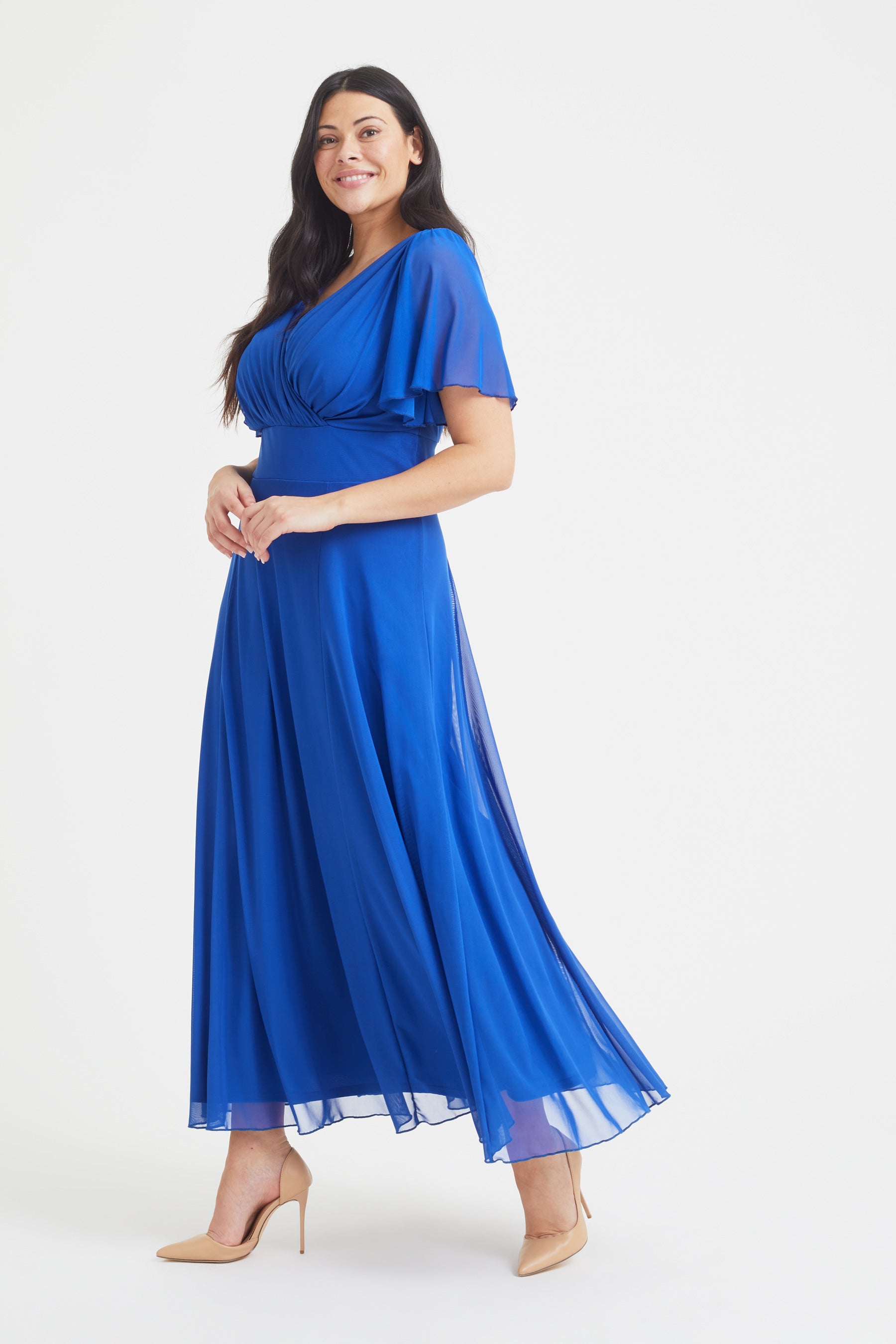 Isabelle Royal Blue Float Sleeve Maxi Dress – Scarlett & Jo